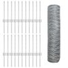 vidaXL Zaun mit Pfosten Silber 0,4 x 50 m Stahl