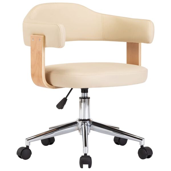 vidaXL Esszimmerst&uuml;hle 6 Stk. Drehbar Creme Kunstleder