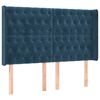 vidaXL Boxspringbett mit Matratze & LED Dunkelblau 160x200 cm Samt