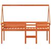 vidaXL Hochbett mit Dach Wachsbraun 90x190 cm Massivholz Kiefer
