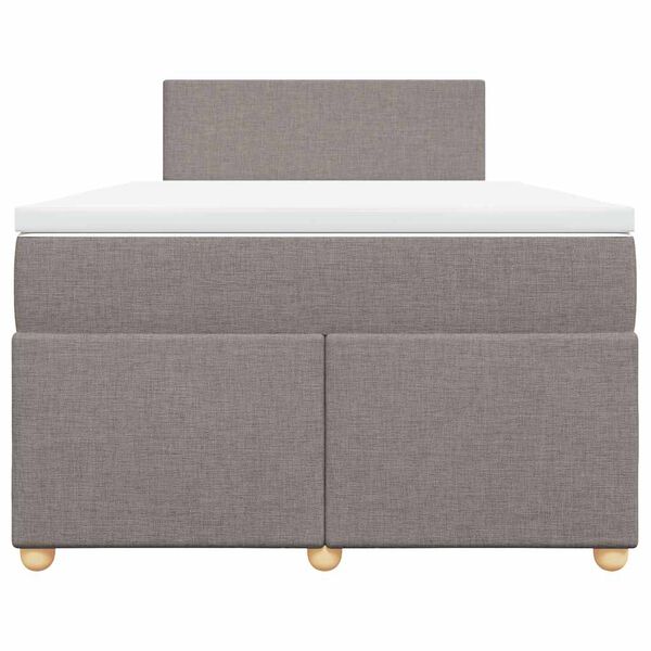 vidaXL Boxspringbett mit Matratze Taupe 120x190 cm Stoff