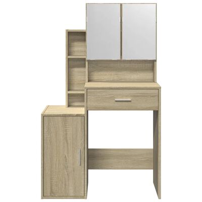 vidaXL Schminktisch mit Schrank Sonoma-Eiche 80x35x132 cm