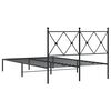 vidaXL Bettgestell mit Kopfteil Metall Schwarz 120x200 cm