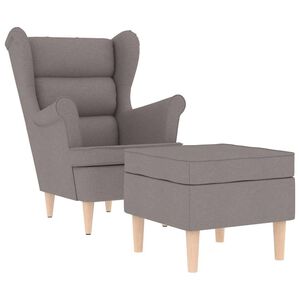 vidaXL Sessel mit Fu&szlig;hocker Taupe Stoff