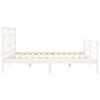 vidaXL Massivholzbett mit Kopfteil Wei&szlig; 200x200 cm