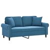 vidaXL 2-Sitzer-Sofa mit Zierkissen Blau 140 cm Samt