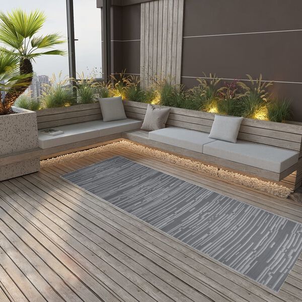 vidaXL Outdoor-Teppich ARAKIL Anthrazit 80x250 cm PP
