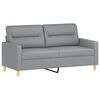 vidaXL 2-Sitzer-Sofa mit Zierkissen Hellgrau 140 cm Stoff