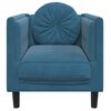 vidaXL Sessel mit Kissen Blau Samt