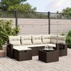 vidaXL 6-tlg. Garten-Sofagarnitur mit Kissen Braun Poly Rattan