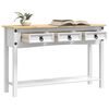 vidaXL Beistelltisch Wei&szlig; 114 x 34,5 x 73 cm Massives Kiefernholz