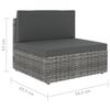 vidaXL 14-tlg. Garten-Lounge-Set mit Kissen Grau Poly Rattan