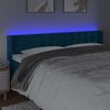 vidaXL LED Kopfteil Dunkelblau 203x16x78/88 cm Samt
