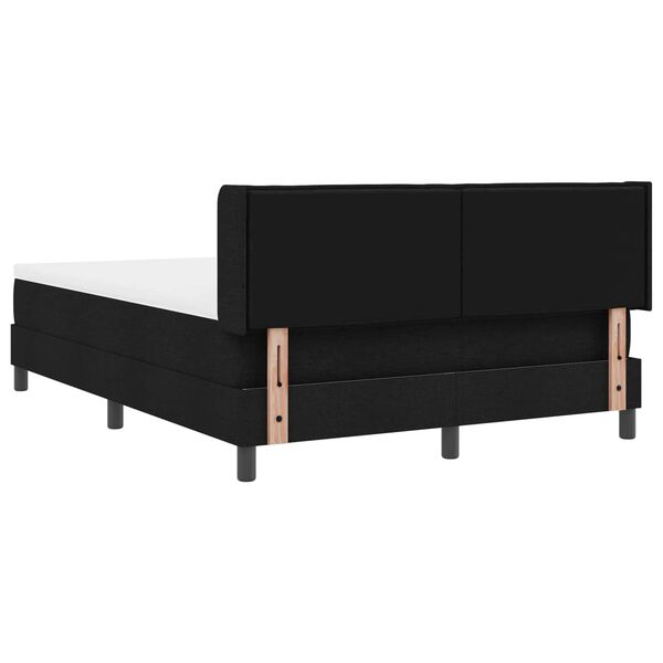 vidaXL Boxspringbett mit Matratze Schwarz 190 x 140 cm Polyester