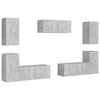 vidaXL 7-tlg. TV-Schrank-Set Betongrau Holzwerkstoff