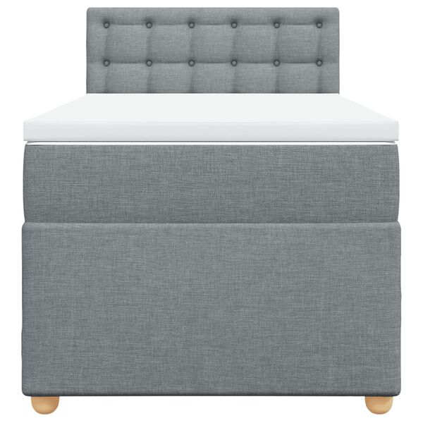 vidaXL Boxspringbett mit Matratze Hellgrau 90x200 cm Stoff