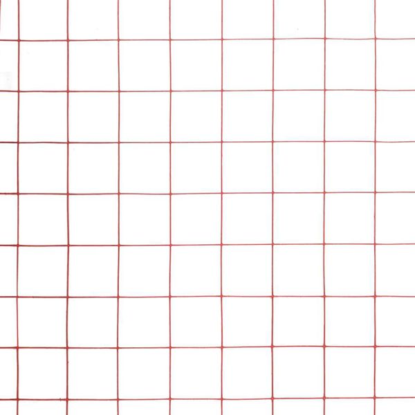 vidaXL Drahtzaun Stahl mit PVC-Beschichtung 25x1 m Rot