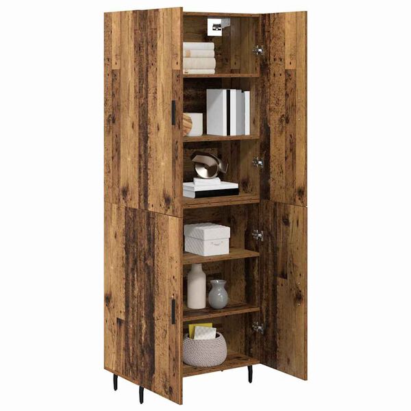 vidaXL Highboard 2 pcs Altholz Engineered Wood und Glas