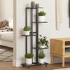 vidaXL Blumenst&auml;nder 5-Etagen mit Rollen 44x23x100 cm Schwarz Eisen