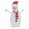 vidaXL Beleuchtete Schneemann Familie 3 pcs Warmes Wei&szlig; Polyester