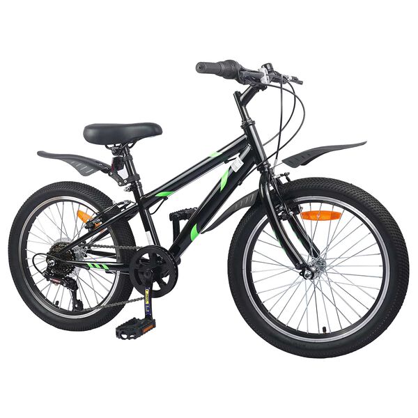 vidaXL Kinderfahrrad 20 Zoll 6-Speed f&uuml;r 6-11 Jahre alt Schwarz