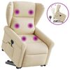 vidaXL Massagesessel mit Aufstehhilfe Creme Stoff
