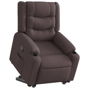 vidaXL Relaxsessel mit Aufstehhilfe Dunkelbraun Stoff