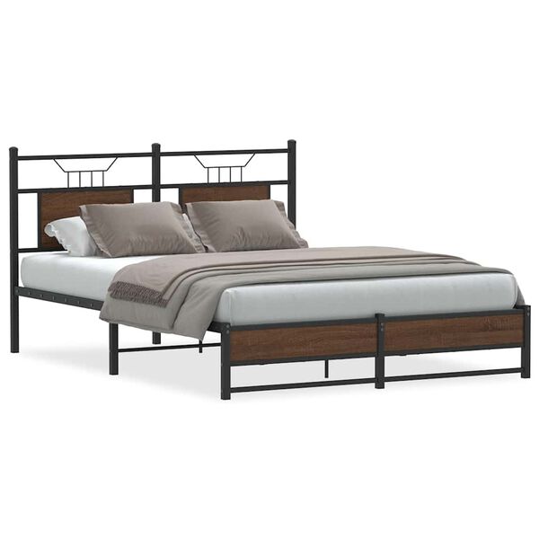 vidaXL Bettgestell ohne Matratze Braun Eiche 140x200 cm Holzwerkstoff
