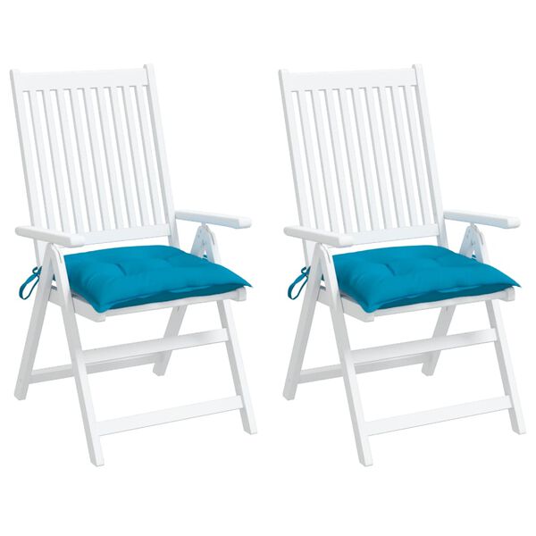 vidaXL Stuhlkissen 2 Stk. Hellblau 40x40x7 cm Oxford-Gewebe