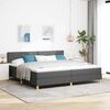 vidaXL Boxspringbett mit Matratze Dunkelgrau 200 x 200 cm Stoff