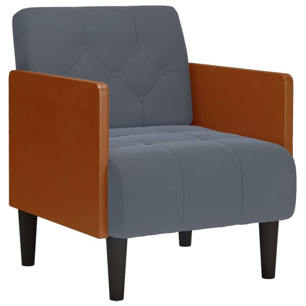 vidaXL Sessel mit Armlehnen Dunkelgrau 55 cm Samt