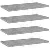 vidaXL B&uuml;cherregal-Bretter 4 Stk. Betongrau 40x20x1,5 cm Holzwerkstoff