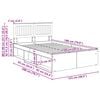 vidaXL Bettrahmen Braun Eichen-Optik 120 x 190 cm Massives Kiefernholz