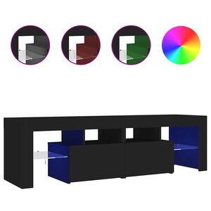 vidaXL TV-Schrank mit LED-Beleuchtung Schwarz 140x36,5x40 cm