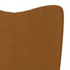 vidaXL Relaxsessel mit Hocker Braun Samt