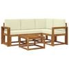 vidaXL Outdoor-Sofagarnitur 5 stk. Natur und Creme