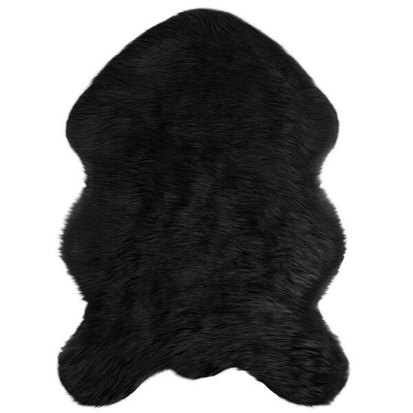 vidaXL Kunstschaffell Teppich Tafalla Schwarz 60 x 90 cm Polyester