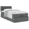 vidaXL Ottoman-Bett mit Matratze Dunkelgrau 80x200 cm Stoff