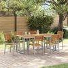 vidaXL Garten Essgruppe 7 pcs Grau Massivholz Akazie