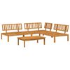 vidaXL Sofa Set mit Kissen Uni 4 pcs Taupe Massivholz Akazie