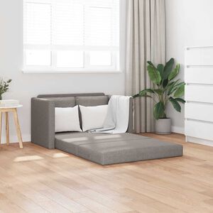vidaXL Bodensofa mit Schlaffunktion Taupe 112x174x55 cm Stoff