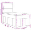 vidaXL Boxspringbett mit Matratze Dunkelgrau 90x200 cm Stoff