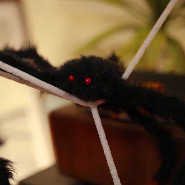 vidaXL Halloween-Spinnendekoration mit Netzen 4 pcs Schwarz und Wei&szlig;