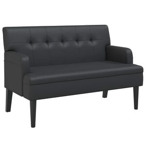 vidaXL Bank mit R&uuml;ckenlehne Schwarz 112x65,5x75 cm Kunstleder