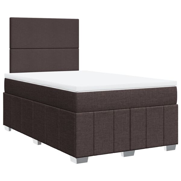 vidaXL Boxspringbett mit Matratze Dunkelbraun 120x200 cm Stoff