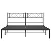 vidaXL Bettgestell mit Kopfteil Metall Schwarz 160x200 cm