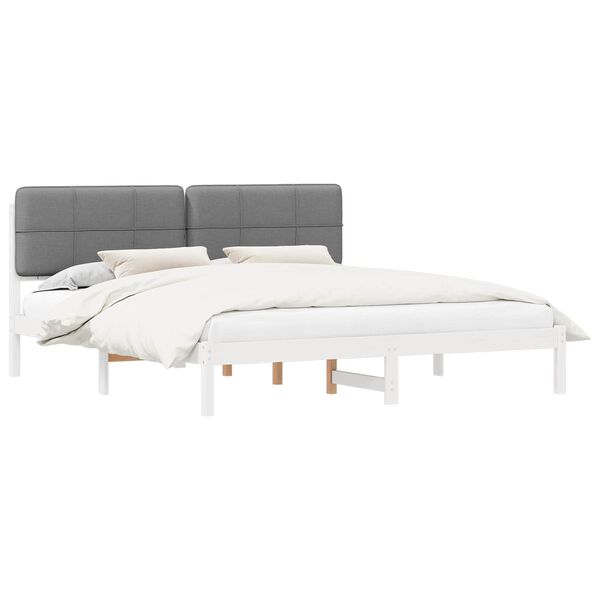 vidaXL Bettgestell mit gepolstertem Kopfteil Hellgrau 180 x 200 cm
