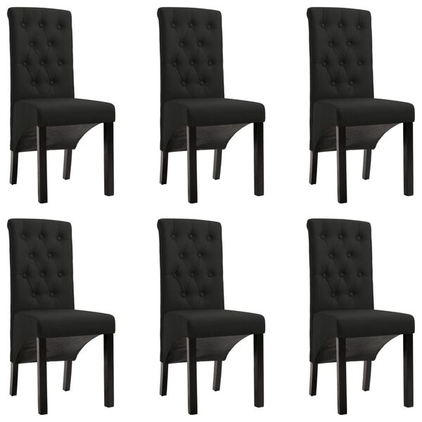 vidaXL Esszimmerst&uuml;hle 6 Stk. Schwarz Stoff