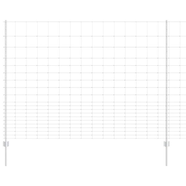 vidaXL Zaun mit Pfosten Silber 1.6 x 25 m Stahl