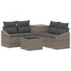 vidaXL Sofa Set 6 stk. Grau und Dunkelgrau Polyrattan und Stahl